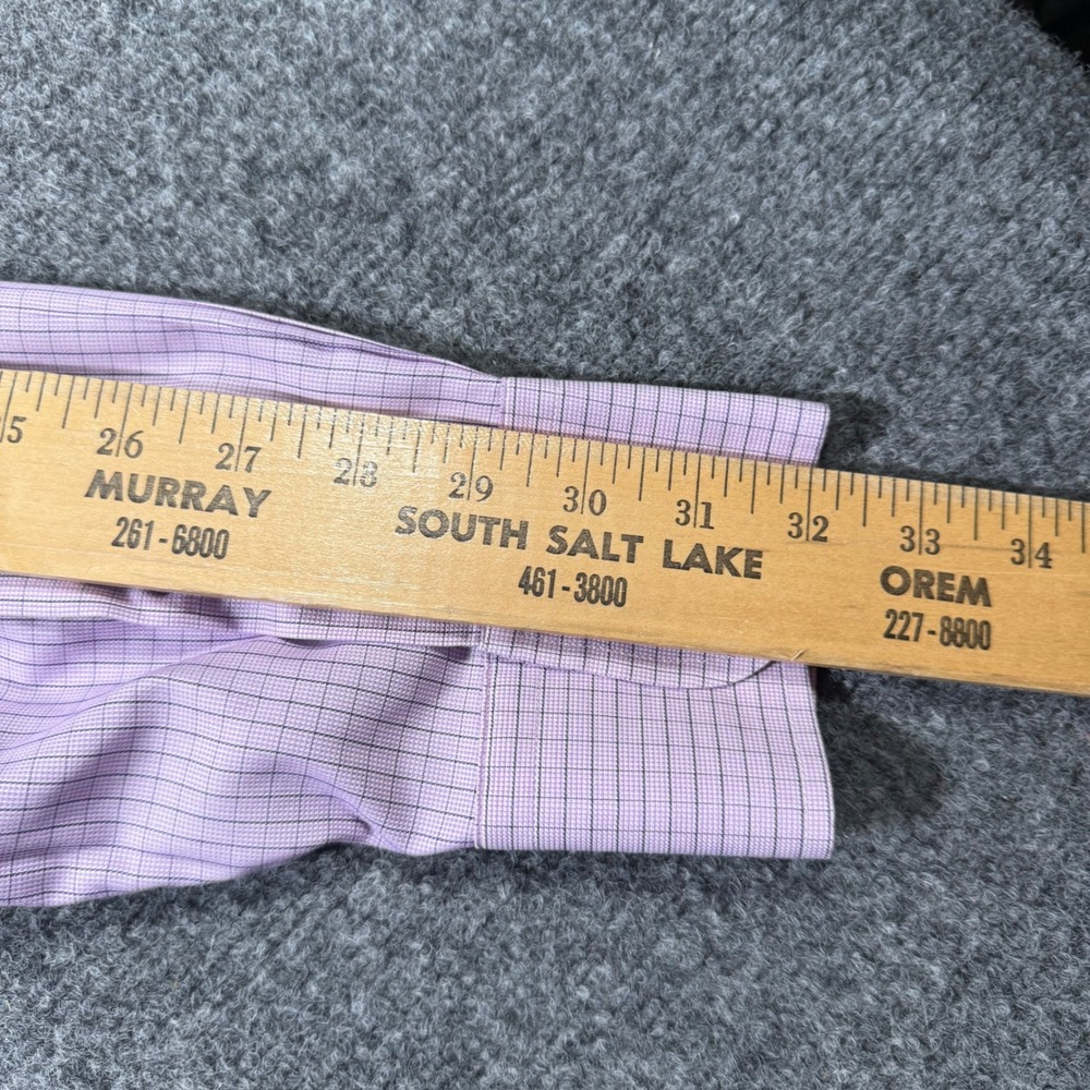 Brooks Brothers Makers Regular Fit Dress Shirt Mens 15.5 34 Purple Check USA - Picture 8 of 9